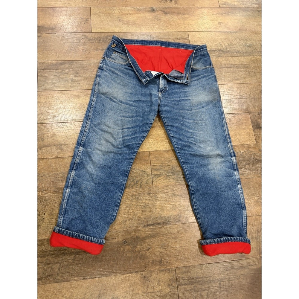 Vintage‎ 90s Wrangler Rugged Wear Fleece Lined Jeans Made In USA Blue 38x30.5